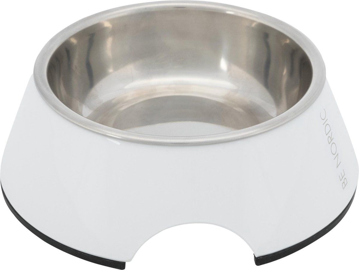 TRIXIE Be Nordic Voer / Waterbak Melamine Wit - 14X14 CM 200 ML
