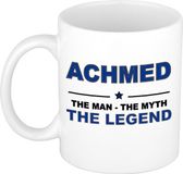 Bellatio Decorations Achmed cadeau mok - man myth legend - naam koffiemok / beker - wit en blauw - 300 ml - verjaardag