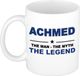 Bellatio Decorations Achmed cadeau mok - man myth legend - naam koffiemok / beker - wit en blauw - 300 ml - verjaardag