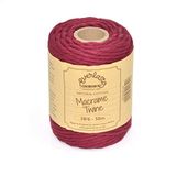 50M Everlasto 50M spoelen - Enkele twist zacht katoen gekleurd macramé ambachtelijke touw 38/6 (ongeveer 4 mm) (Bourgondië)