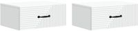 vidaXL Muurbevestigde Nachttafel 2 st Wit 49 x 34,5 x 20 cm