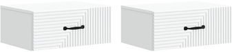 vidaXL Muurbevestigde Nachttafel 2 st Wit 49 x 34,5 x 20 cm