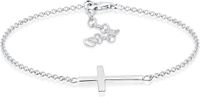 Elli Dames Armband Dames kruis Faith in 925 Sterling Zilver Roségoud verguld