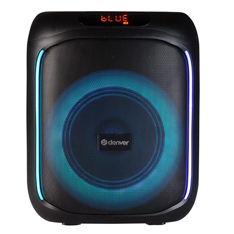 Denver BPS165 Bluetooth Party Speaker - Black - 200W - Remote Control - Disco Lights