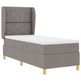 vidaXL Boxspringbed met hoofdeinde, taupe, 200 x 80 cm, gestoffeerd