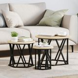 vidaXL Set de tables d'appoint gigognes chêne Sonoma 53 x 53 x 40 cm
