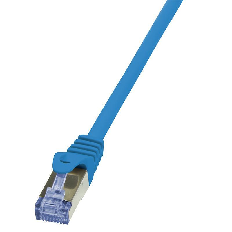 LogiLink RJ45 Netwerk Aansluitkabel CAT 6A S/FTP 1 m Blauw Vlambestendig, Snagless