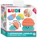 Ludi - Aquacopains - 3 wasbare en verwisselbare siliconen sproeiers - 3 dierensproeiers om in bad of op het strand te spelen - vanaf 10 maanden
