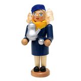 Dekohelden24 Hout rookfiguur/rookvrouw als stewardess/vliegbegeleider, L/B/H: 10,5 x 8 x 19,5 cm, 19 cm