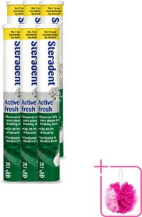 Steradent 6 x Active Fresh Reinigungstabletten für Prothesen - 30 Tabletten pro Packung