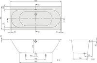 Villeroy & Boch Oberon 2.0 bad 180x80cm wit ubq180obr2dv01