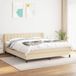 Maison Exclusive - Sommier à lattes de lit avec matelas Crème 160x200 cm Tissu