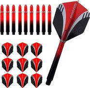 ABC Darts ABC Dart - Dart Flights en Darts Shafts Short - Tribal rood - 3 sets