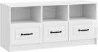 vidaXL TV-kast met lade Hoogglans Wit 102 x 34,5 x 47 cm Bewerkt hout