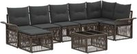 vidaXL Tuinbankenset 8 stuks Grijs polyrattan