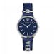 Versace VE8104222 dameshorloge - Roestvrij Staal - Zilverkleurig - Blauw Kalfsleer