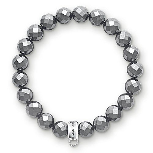 Thomas Sabo Charm Club X0187-064-11-L Damesarmband, 925 zilver, hematiet, 17,5 cm