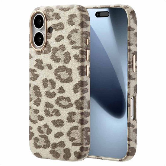 Selencia Sabi Backcover Panterprint met MagSafe voor de Apple iPhone 17 - Soft Ivory
