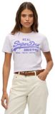 Superdry Vintage Neon T-shirt met logo - Dames - T-shirts - soft purple - Maat M
