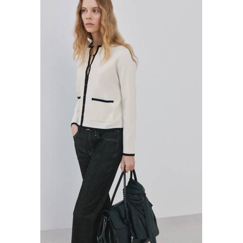 Mango Gebreid Vest Ecru