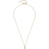 Leonardo Jewels Halsketting Isa, gouden ankerketting met aquakleurige hanger