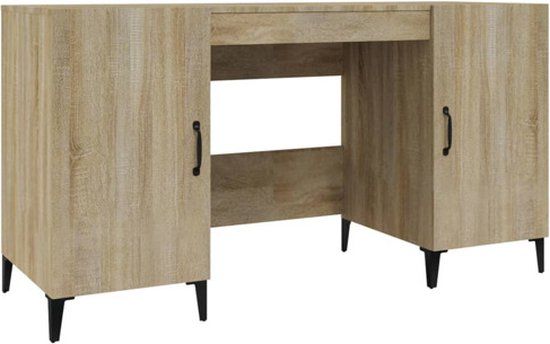 vidaXL Bureau Sonoma Eiken 140x50x75 cm