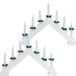 Ponts de bougie - 2x pièces - éclairage LED - bois blanc - 39,5 cm
