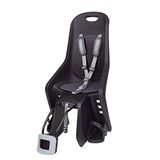 POLISPORT 8406700019 - BUBBLY MAXI PLUS FF achterzitje voor fietsen met 26'' tot 28'' wielen geschikt voor kinderen van 9 tot 22 kg met frameverankering en color Zwart/Donkergrijs