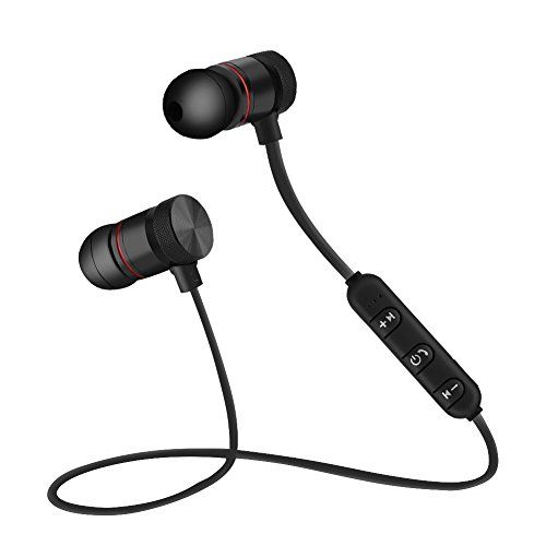 Garsent Bluetooth-koptelefoon, Bluetooth 4.1 draadloze sporthoofdtelefoon In-ear sporthoofdtelefoon Ruisonderdrukking met microfoon 5 uur werktijd voor iPhone, iPad, iPod, Samsung, enz. (Zwart)
