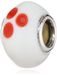 Pasionista Unisex glazen kralen wit met oranje stippen 925 sterling zilver 607344