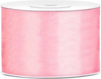 Partydeco Cadeaulint - Lichtroze - 5 cm x 25 meter - Satijn