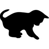 Securit Silhouet kattenvorm bord met krijtstift, 0,3 x 46 x 29 cm, meerkleurig