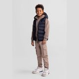 Minoti Gewatteerde Bodywarmer Jongens Capuchon - Zwart - Model 44607