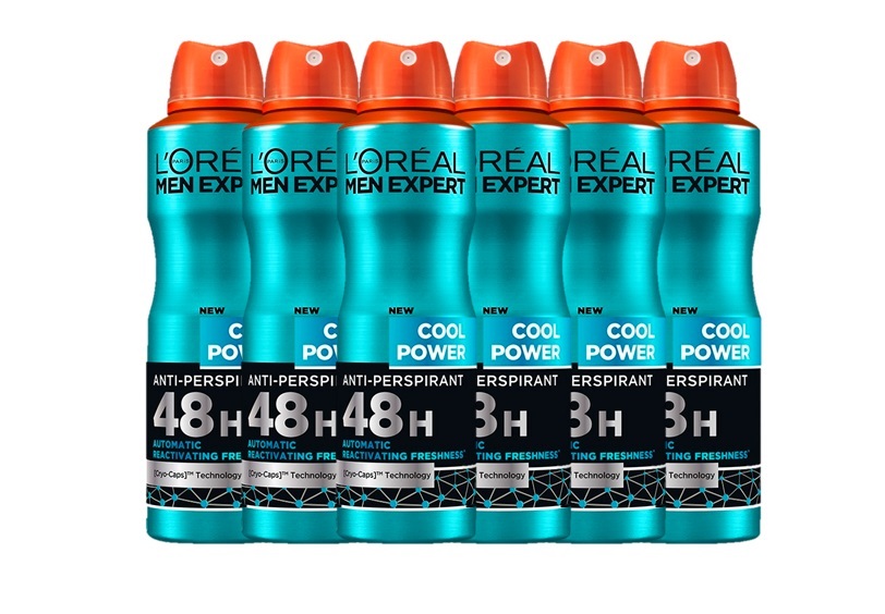 L'Oréal Cool Power Men Expert Cool Power Deodorant Spray - 6 x 150ml - Voordeelverpakking - Extra Frisse Deodorant