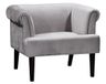 Atlantic Home Collection Charlie fauteuil, armleuningstoel met massief houten poten, fluweel, grijs, 74 x 86 x 70 cm
