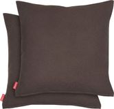 Blumtal Chenille Kussenslopen - Set van 2 - 45 x 45 cm - Donkerbruin