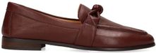 Manfield Dames Bordeaux Rode Leren Loafers Maat 37