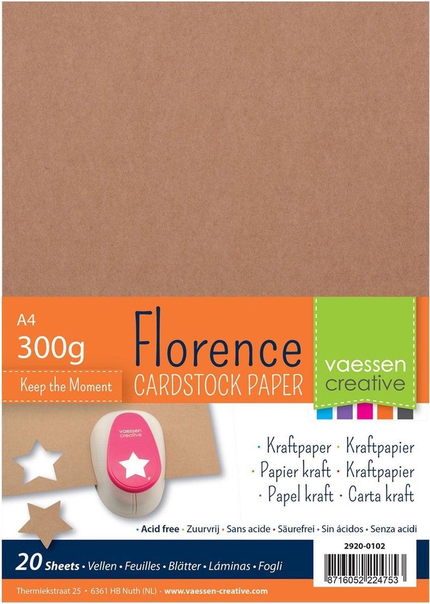 Vaessen Creative Florence Cardstock kraftpapier - 8716052224753