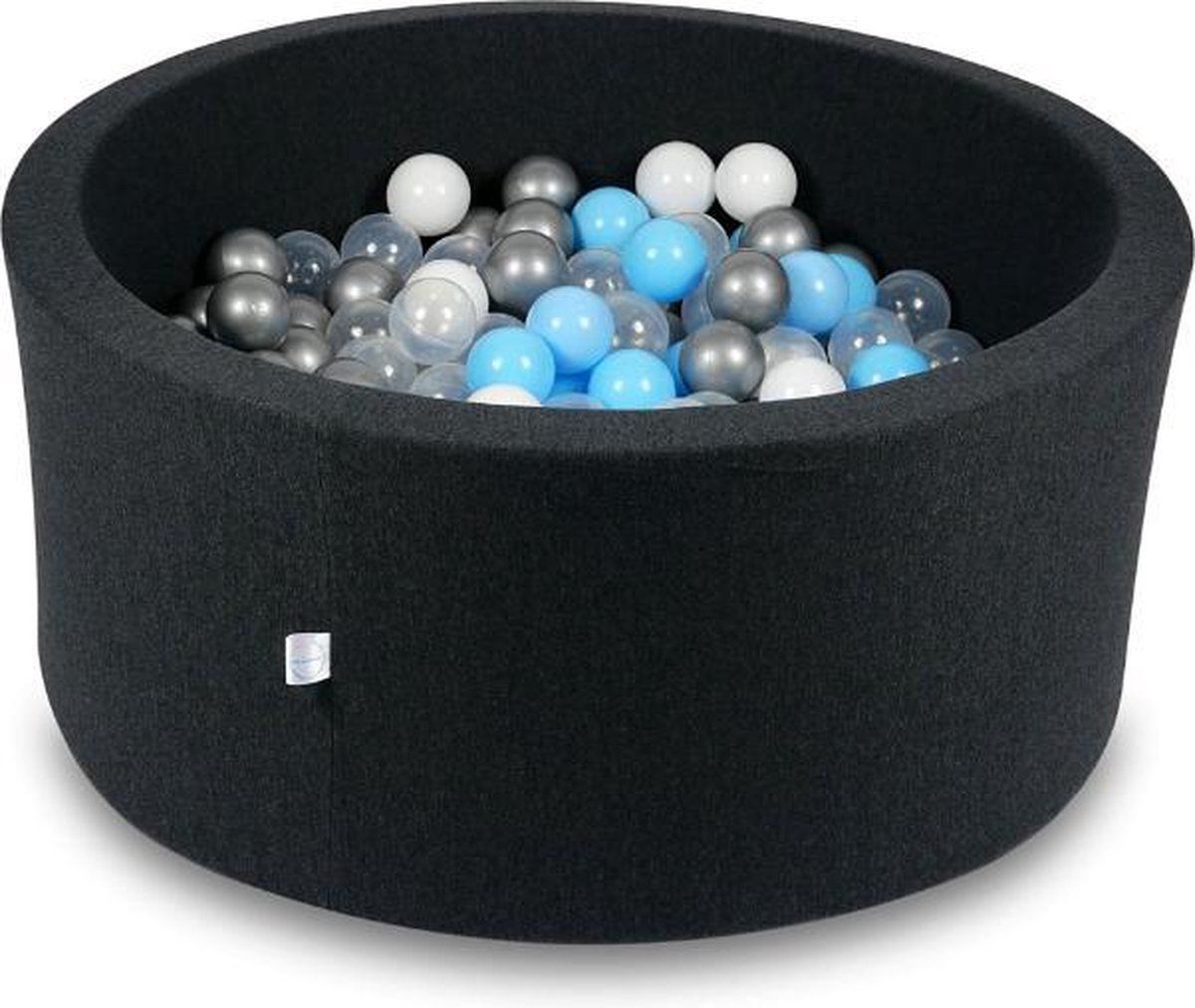 Viking Choice Ballenbak rond zwart - 300 ballen - 90 x 40 cm - ballenbad - licht blauw 7 cm ballen