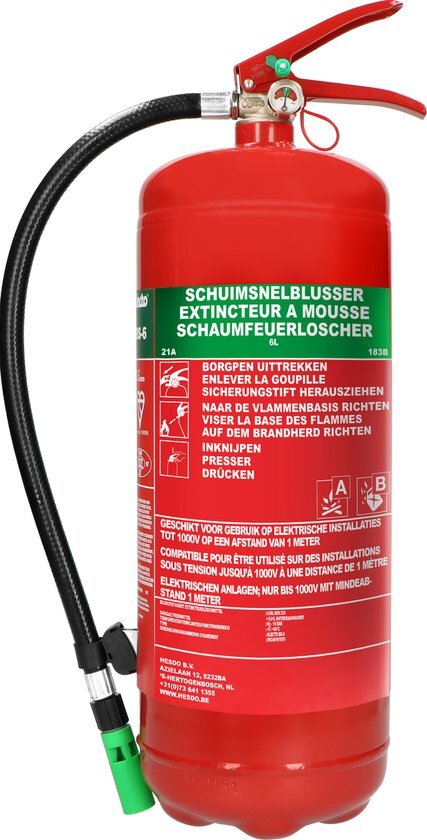Alecto BS6 Schuim brandblusser 6 liter NL