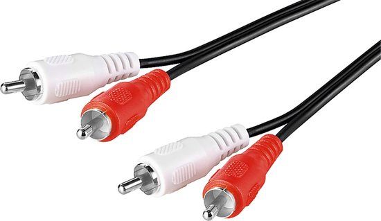 Goobay Tulp stereo audio kabel - zwart - 5 meter (10 stuks)