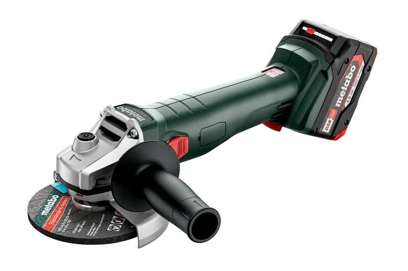 Metabo W 18 7-125 18V Li-Ion Accu Haakse Slijper Set (2x 4,0Ah) In Metabox - 125mm