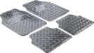 WALSER Rubbermatten, universele auto mat metallic, vloermatten complete set traanplaat, beschermmat zilver, op maat gesneden vuilvangmat