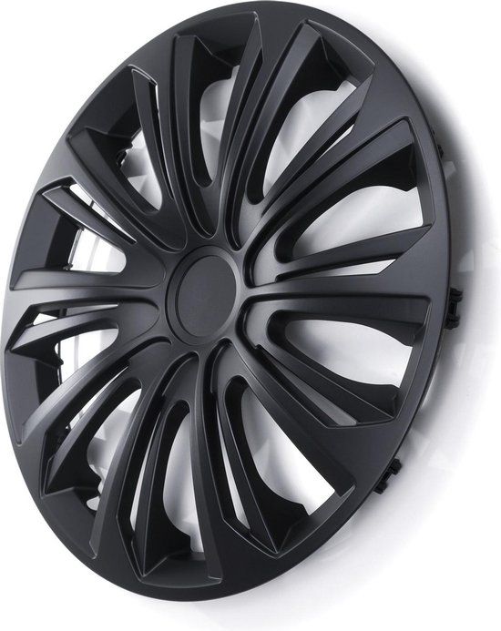 STRONG wieldoppen 16 inch mat zwart - Set van 4