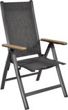 Lesli Living Arezzo Verstelbare Tuinstoel - Aluminium - Antraciet