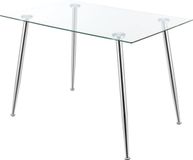 en.casa Glazen tafel Hyrynsalmi 75x110x70 cm chroom en transparant
