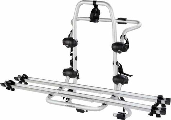 Nordrive Pyro - Fietsendrager voor 2 Fietsen - Achterklep - Elektrische Fietsen - 45kg - Zilver