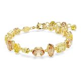 Swarovski Gema Armband, Gemengde Slijpsels, Geel, 18 Karaat Gouden Afwerking