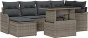 vidaXL Banc de jardin 7 pièces gris polyrésin