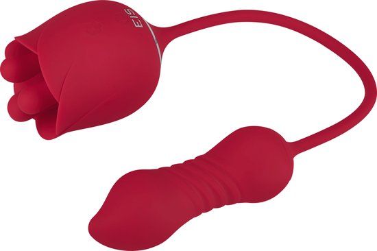 EIS, roosvormige vibrator met bullet, 38,5 cm, waterdicht, oplaadbaar, huidvriendelijke siliconen